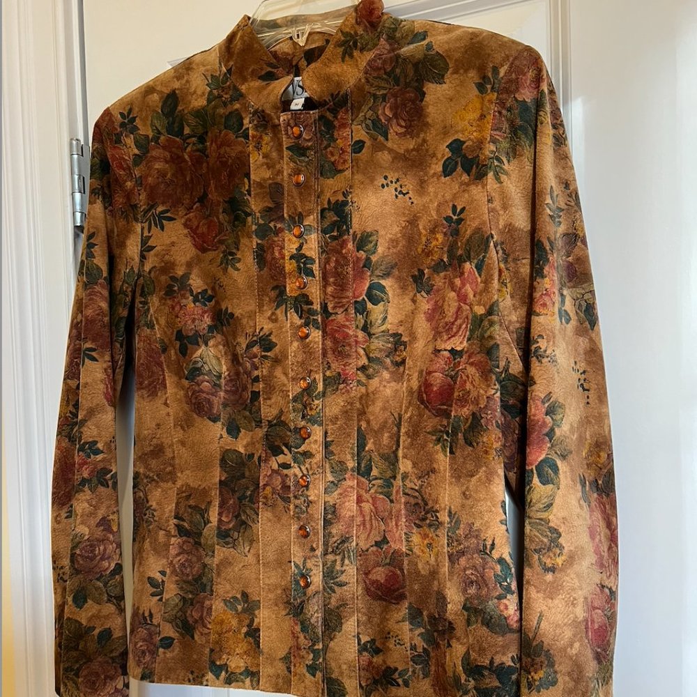 Vintage VS2 Floral print leather Jacket